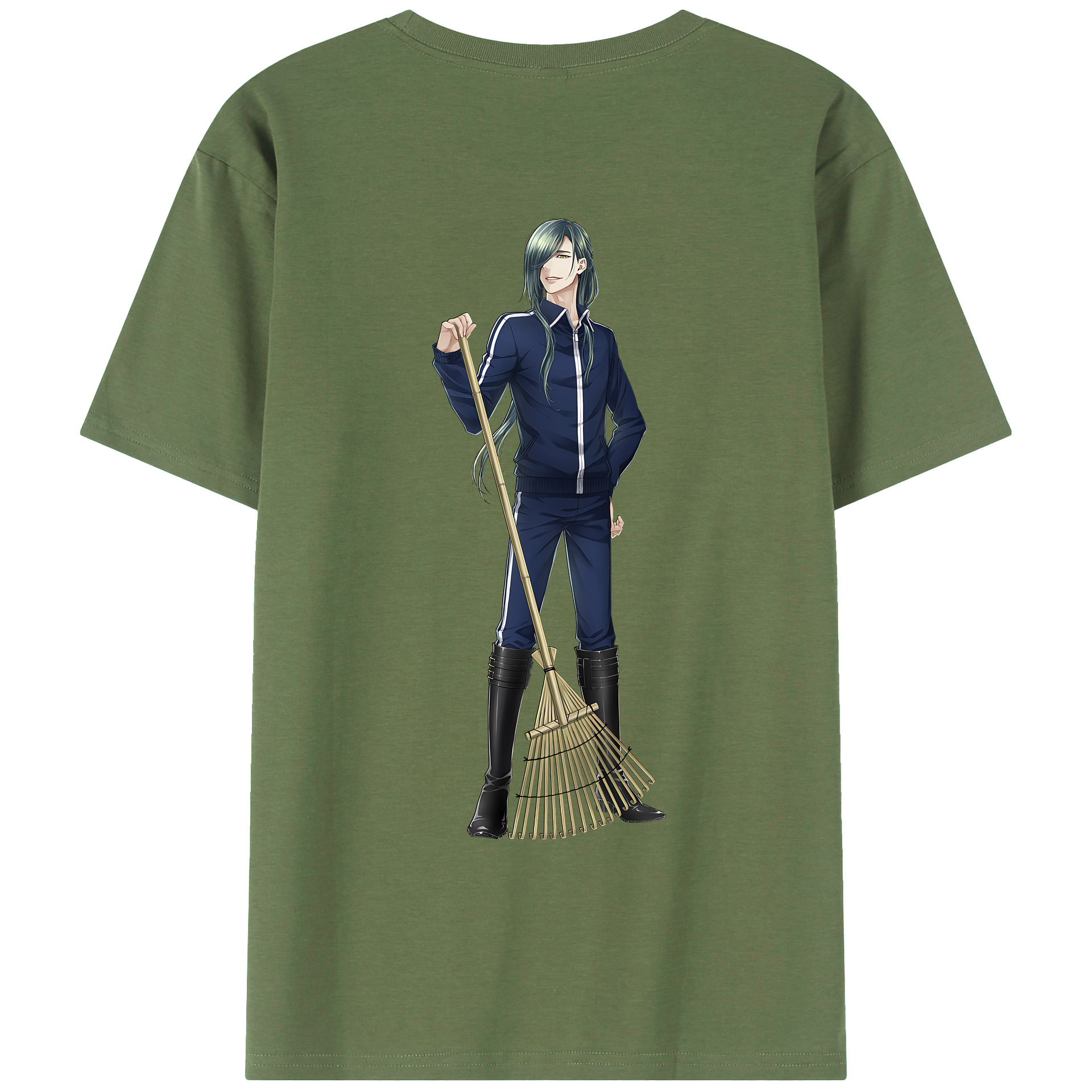 （画像用） 刀剣乱舞 Touken Ranbu 綿100％ メンズ半袖Tシャツ（バックプリント） 通気性